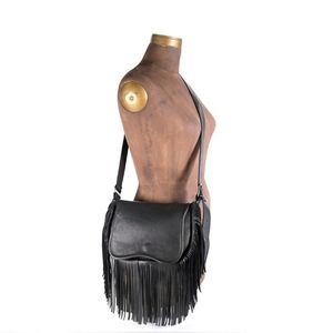 Hides In Hand | Genuine Leather Fringe Saddle Bag